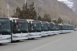 В Куляб и районы ГБАО отправили более 30 новых автобусов